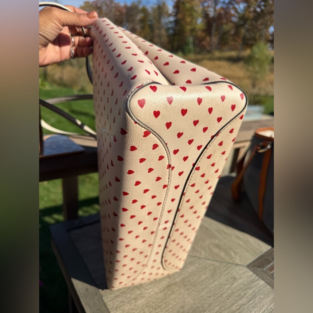 Kate Spade Cream and Red Heart Tote - Picture 3 of 6